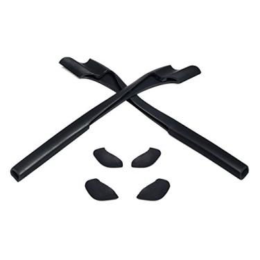 Imagem de Eye Opening Stuff Kits de borracha para substituição e nariz compatíveis com óculos de sol Oakley Half Jacket 2.0 OO9144/2.0 XL - ajuste asiático, preto