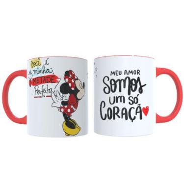 Imagem de Caneca 325ml Mickey Minnie Meu amor somos um só coração - LARANJA E MI