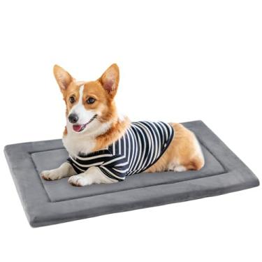 Imagem de Tapete de dormir KHONSU PET para cães de até 20 kg, lados reversíveis para estação fria/quente, almofada acolchoada completamente lavável para caixa de transporte, fina (2,8 cm)