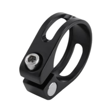 Imagem de menolana Grampo de canote de selim de bicicleta Apertador de tubo de canote de bicicleta Acessório de liga de alumínio Clipe de de selim leve Fácil instalação, 34.9mm Preto