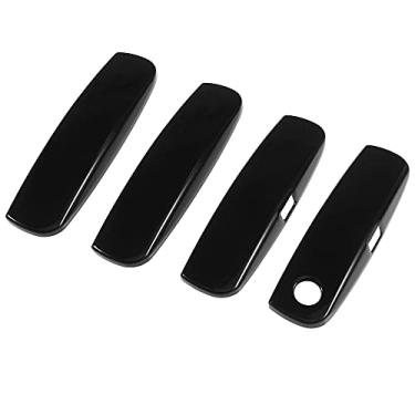 Imagem de X AUTOHAUX 4 peças dianteiro traseiro esquerdo direito brilhante exterior exterior porta guarnição capa para Dodge Charger 2011-2021