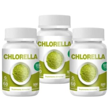 Imagem de Kit 3 Chlorella 60 Cápsulas 500mg Genature