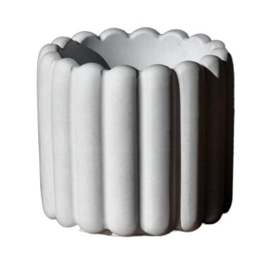 Imagem de Vaso Decorativo Tulipa 8cm Artesanal Em Cimento Cinza