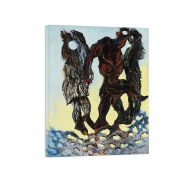 Imagem de Abstrato lona wall art pinturas famosas-Man Crossing River-Pôster e impressões para decoração casa pronta para pendurar 20x25cm8x10in Tela Embrulhada