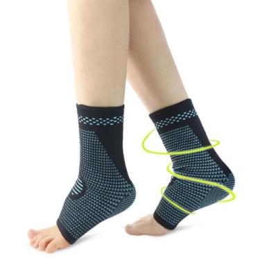 Imagem de Par Tornozeleiras Compressão 360 Estabilizador Tornozelo - Genérica