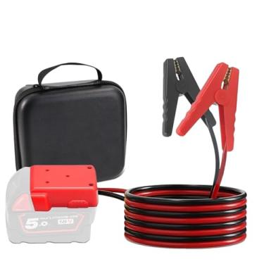 Imagem de Beleeb Cabos jumper para carro com adaptador para baterias Milwaukee M18 18V, cabo de impulsionador automático 8AWG 6,56FT para partida de carro usando bateria de ferramenta