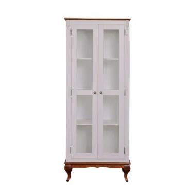 Imagem de Cristaleira 2 Portas Vidro Madeira Versalhes Branco - Belle House Mobí