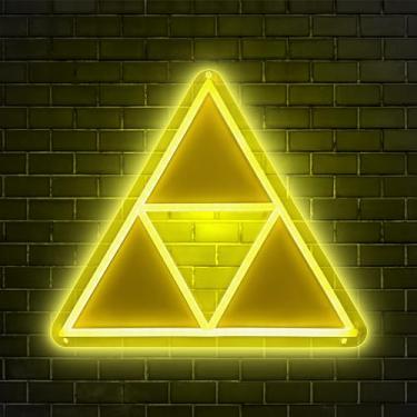 Imagem de Placa de LED neon para jogos Triforce com modos de iluminação reguláveis para quarto, decoração de sala de jogos, quarto de crianças, caverna masculina, decoração de parede, aniversário, dia dos pais