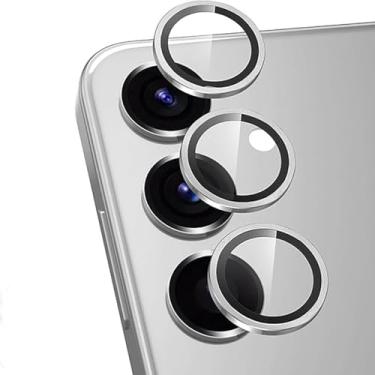 Imagem de Película Protetora de Lente para Câmera de Smartphone Samsung Galaxy S25 Normal / + Plus/Ultra, Anel Metálico (Prata, S25 Plus)