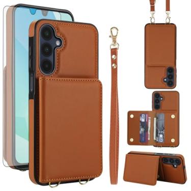 Imagem de Asuwish Capa de celular para Samsung Galaxy A54 5G carteira de celular com protetor de tela de vidro temperado alça transversal de pulso com bloqueio RFID suporte para cartão de crédito A545G A 54 54A