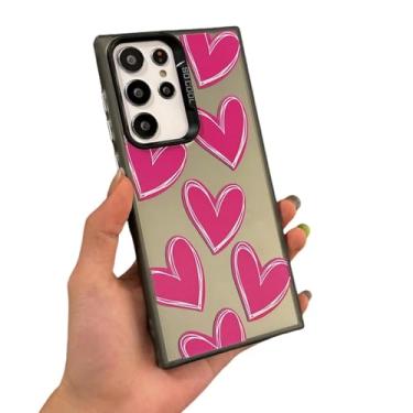 Imagem de Capa traseira rígida fina e luxuosa em prata galvanizada com formato de coração (para Samsung A15/BlackRoseAX)