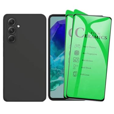 Imagem de Capa Protetora Premium para Samsung Galaxy M55, Preta, com Proteção de Câmera + 2 Películas de Proteção em Cerâmica Nanogel