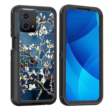 Imagem de smauncucn Capa para Moto G Stylus 5G 2023, proteção total à prova de quedas, à prova de poeira, resistente, 3 camadas, resistente, resistente, resistente, resistente, durável, para Motorola Moto G Stylus 5G 2023, flor de amêndoa