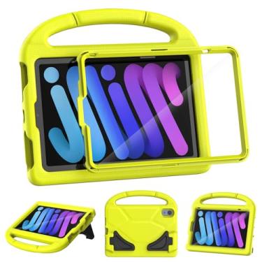 Imagem de TOEVEK Capa infantil para iPad mini 7 (A17 Pro) 2024/Mini 6 2021, iPad mini 7ª/6ª geração com protetor de tela - à prova de choque com alça de suporte, capa protetora para iPad de 8,3 polegadas