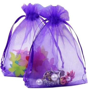 Imagem de 50 Saquinhos de organza Roxo 9x12 lembrancias - Generic