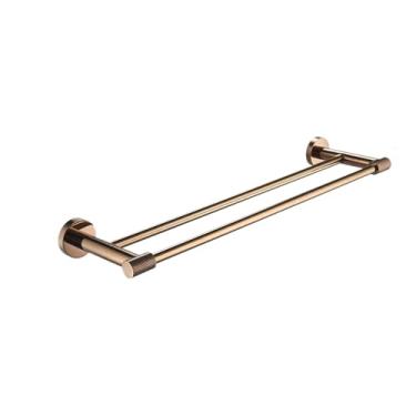 Imagem de Conjunto de banheiro em aço inoxidável 304 ouro rosa - barra de toalha e suporte para papel higiênico - kit completo para montagem em parede, barra de toalha dupla