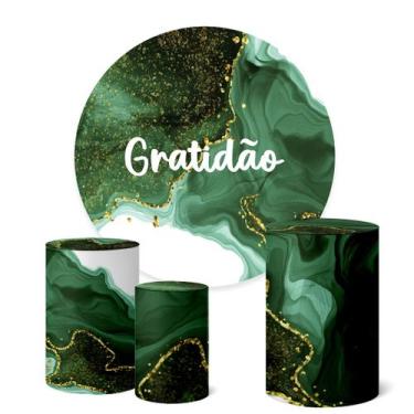Imagem de Trio Capas Cilindro + Painel Redondo 1,50m Gratidão - Fadrix, K1GRA000