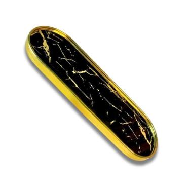 Imagem de Bandeja Oval de Luxo Marmorizada – Ideal para Organização com Estilo (Preta)