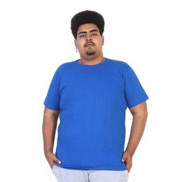 Imagem de Camiseta Masculina Plus Size Lisa G1 G2 G3 Básica 100% Algodão Confort