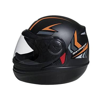 Imagem de CAPACETE SAN MARINO SPEED ONE PRETO FOSCO E LARANJA (58)