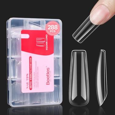 Imagem de beetles Gel Polish Pontas De Beetles, Longas E Quadradas, 12 Tamanhos, 288 Peças, Unhas Postiças Transparentes Pré-Moldadas, Cobertura Total, Cola Acrílica Para Meninas, Mulheres, Design Artístico,