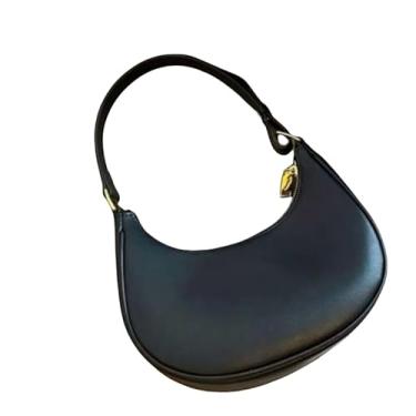 Imagem de Baguete meia lua Bolsa Feminina Lateral Lisa(Preto)