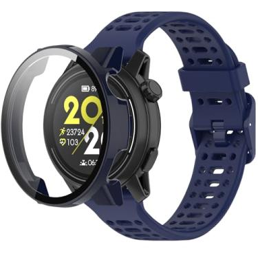 Imagem de QHBAMD Pulseiras de relógio de silicone compatíveis com COROS Pace 3, com capa de PC, macia, respirável, impermeável, pulseira esportiva para Pace 3