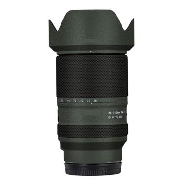 Imagem de Adesivo de lente de câmera antiarranhões para Tamron 28-300mm F4-7.1 adequado para Sony Mount Coat Wrap película protetora película protetora capa 28-300 F4-7.1 (couro verde)
