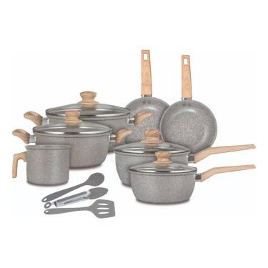 Imagem de Jogo de Panelas Cerâmica 10 Peças Mable L D Grey Neuhaus