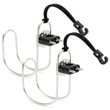 Imagem de FUTURUP 2 peças de suporte de ferradura marinha de aço inoxidável com suporte de boia salva-vidas com suporte de plástico
