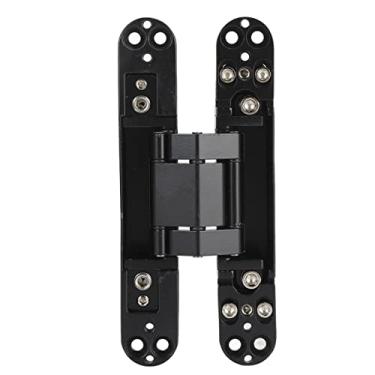 Imagem de lyrlody Dobradiças Dobráveis Ajustáveis, Dobradiças de Portas 3D de Liga de Zinco para Porta de Madeira, e Muda Com ângulo de Abertura de 180 Graus, Instalação Simples Com Parafusos e (Preto)