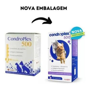 Imagem de Condroplex 500 Avert 60 Cáp Suplemento Cães Gatos Peq Porte
