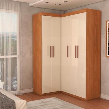 Imagem de Guarda-Roupa Solteiro Modulado Odisseia 5 Portas 12 Prateleiras Cinamomo/Off White - Panorama Móveis