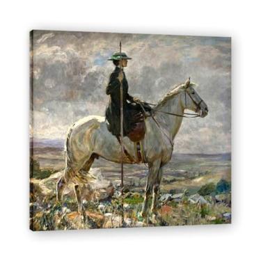 Imagem de Tenacity John Lavery Classic Realist Portrait & War Scene Canvas Art – Decoração de parede de arte irlandesa para casa emoldurada 30 x 30 cm