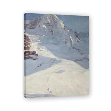 Imagem de Switzerland In Winter John Lavery Classic Realist Portrait & War Scene Canvas Art – Decoração de parede de arte irlandesa para casa emoldurada 39,98 x 52,1 cm