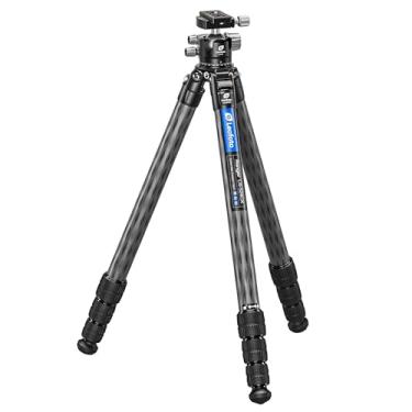 Imagem de Leofoto Tripé de viagem de fibra de carbono com cabeça esférica de 360°, tripé de câmera profissional compacto e leve, peso 1,8 kg, cargas máximas 15 kg (LS-324CX+LH-40)