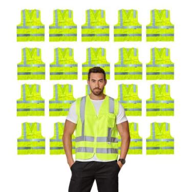 Imagem de Kit 20 Colete Blusão de Poliéster Liso com 1 Bolso Uniforme Trabalho C