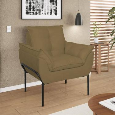 Imagem de Poltrona Decorativa Luxo Recepção Clínica Estética Preto Capuccino