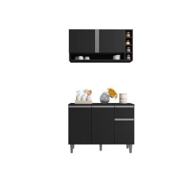 Imagem de Kit Organizador para Cozinha Vanessa Aereo e Balcão com Tampo MDP 105 