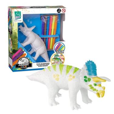 Imagem de Brinquedo Infantil Jurassic Color Triceratops para Pintar Super Toys -