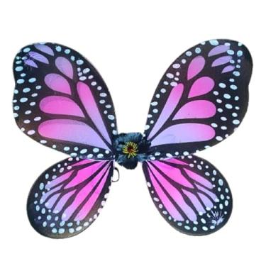 Imagem de Asa Borboleta Monarca Com Flor Preta Fantasia Festa Carnaval