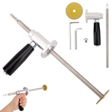 Imagem de Cortador Tubos Interno PVC, Inclui Roda Lixa Diamantada e Cabo 1-1/2" a 8" Diâmetro de Tubo Ajustável Profundidade de Corte 7" Haste Sextavada 1/4" para Chaves Impacto e Furadeiras