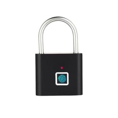 Imagem de Cadeado de impressão digital, capacidade para 20 impressões digitais, trava sem chave de liga de titânio, fechadura digital biométrica sem chave para armário de academia, escola, armazenamento, portão