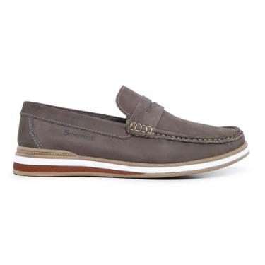 Imagem de Mocassim Masculino Casual Elegante, Estilo Dock Side, Sapato Social Clássico, Sapatenis (Cinza, BR, Adulto, Numérico, 45)
