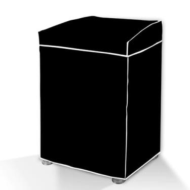 Imagem de Capa Para Maquina de Lavar e Secar Roupa PVC com Tampa Impermeável 6Kg a 16Kg - Compatível com Brastemp, Consul, Electrolux, Colomarq, Dako, Mabe, GE, Continental (Preto, M)