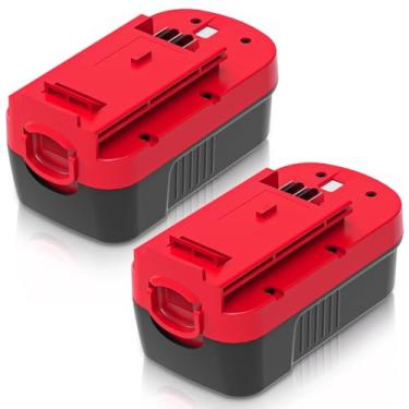 Imagem de Atualizado para 4500mAh 2 pacotes Ni-Mh HPB18 18 Volt bateria compatível com Black and Decker 18V bateria HPB18-OPE A1718 244760-00 Firestorm FSB18 FS18FL FS180BX FS18BX (vermelho)