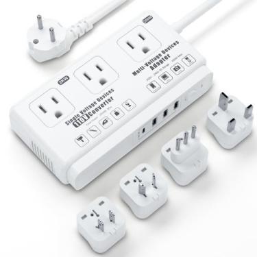 Imagem de Conversor de tensão Kruuue 220V a 110V 2000W com régua de alimentação