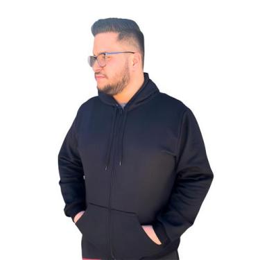 Imagem de Blusa moletom plus canguru ziper masculino feminino G7 G8 G9 - Curvel,