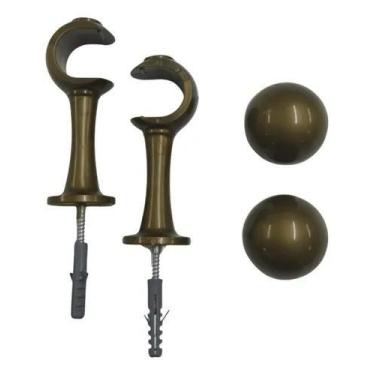 Imagem de Suporte Varão 28mm Cortina Simples Par Com Ponteira Cores - JC ART MIN