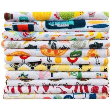 Imagem de Pano De Prato Atoalhado Felpudo Kit Com 10 Peças - Pano a Pano, Pano D